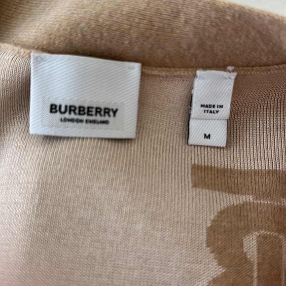 Burberry Monogram Wool Silk Blend Oversized Cardigan – Size M (Light Camel) - Picture 3 of 5